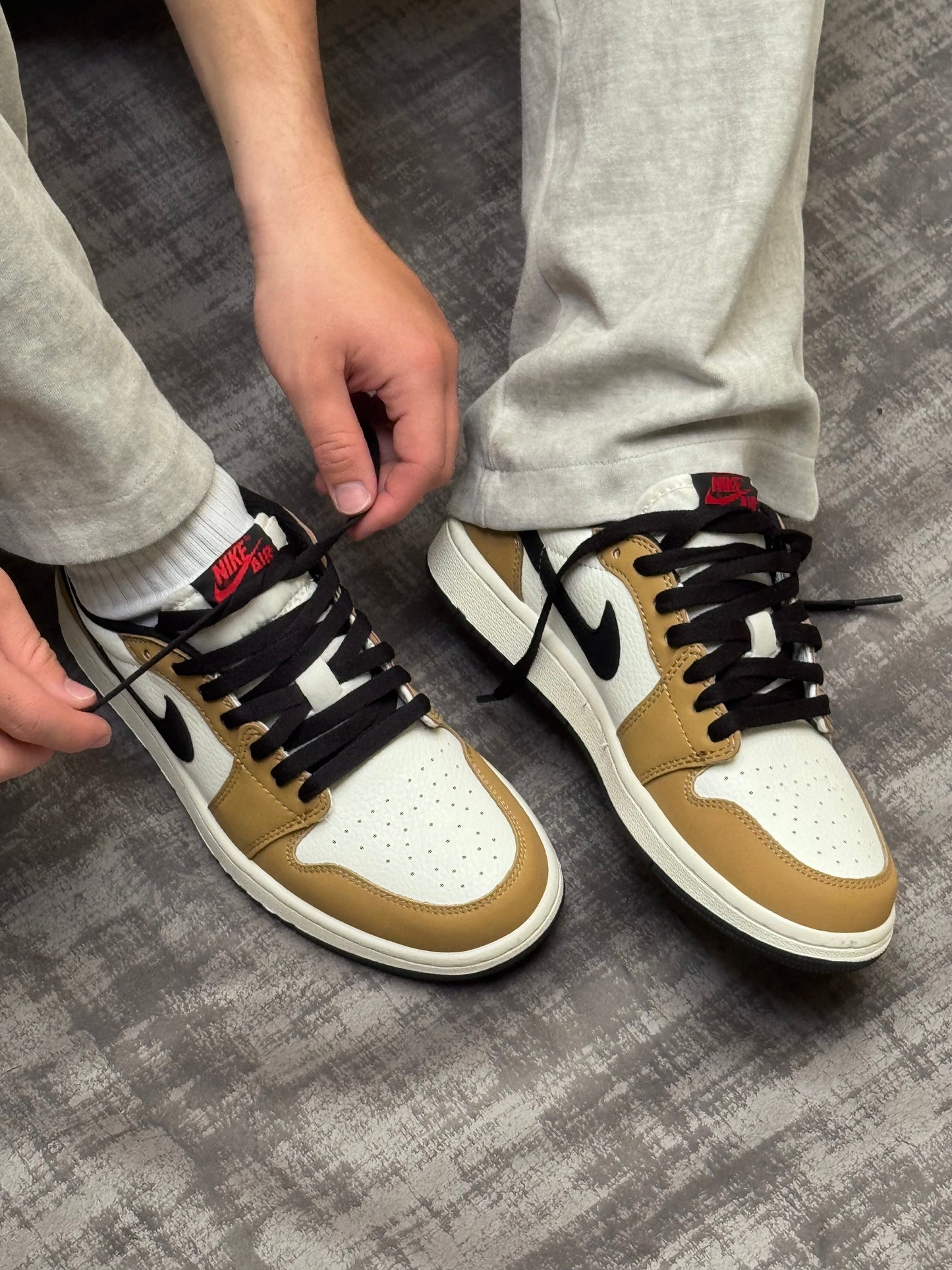 Air Jordan 1 Low Sail and Golden Harvest