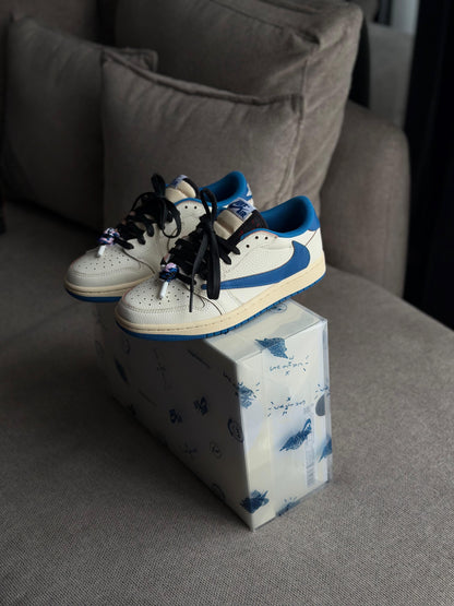 Jordan 1 Retro Low OG SP Fragment x Travis Scott Sail Military Blue