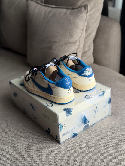 Jordan 1 Retro Low OG SP Fragment x Travis Scott Sail Military Blue