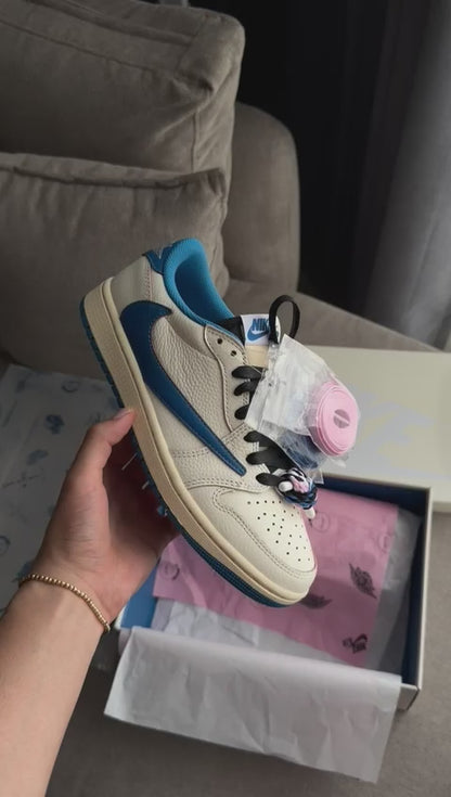 Jordan 1 Retro Low OG SP Fragment x Travis Scott Sail Military Blue